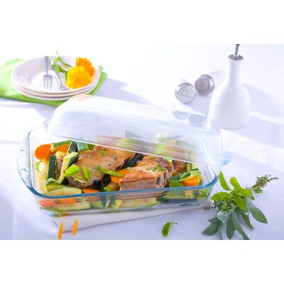 Naczynie żaroodporne Slow Cook prostokątne z pokrywą 5,2 l transparentny