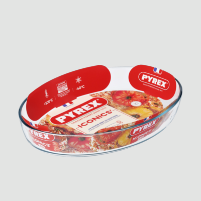 Brytfanna żaroodporna Iconics owalna 30 x 21 x 6 cm transparentny PYREX