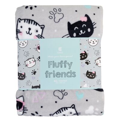 Koc Fluffy Friends 150 x 200 cm jasny szary