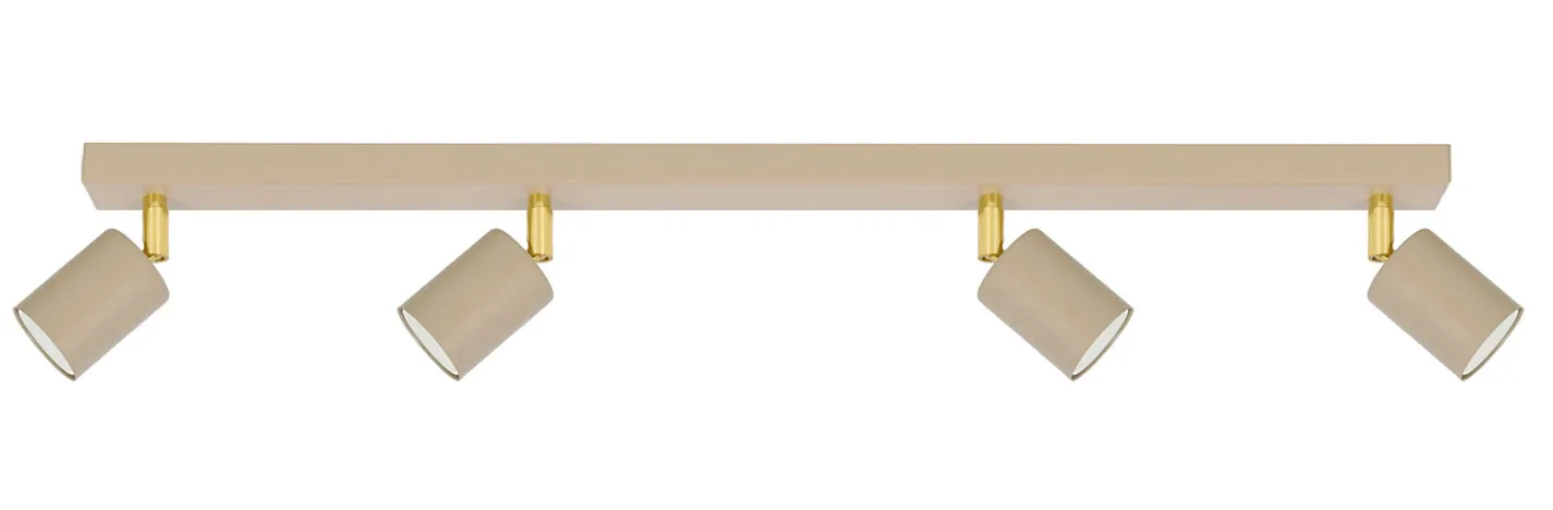 Beżowa lampa sufitowa z 4 reflektorami - P004-Orbo