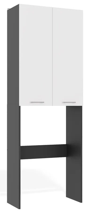 Szafka nad pralkę z półkami antracyt + biały - Nemer