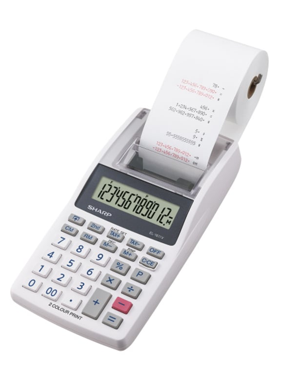 Sharp EL-1611V kalkulator Komputer stacjonarny Kalkulator finansowy Szary, Biały