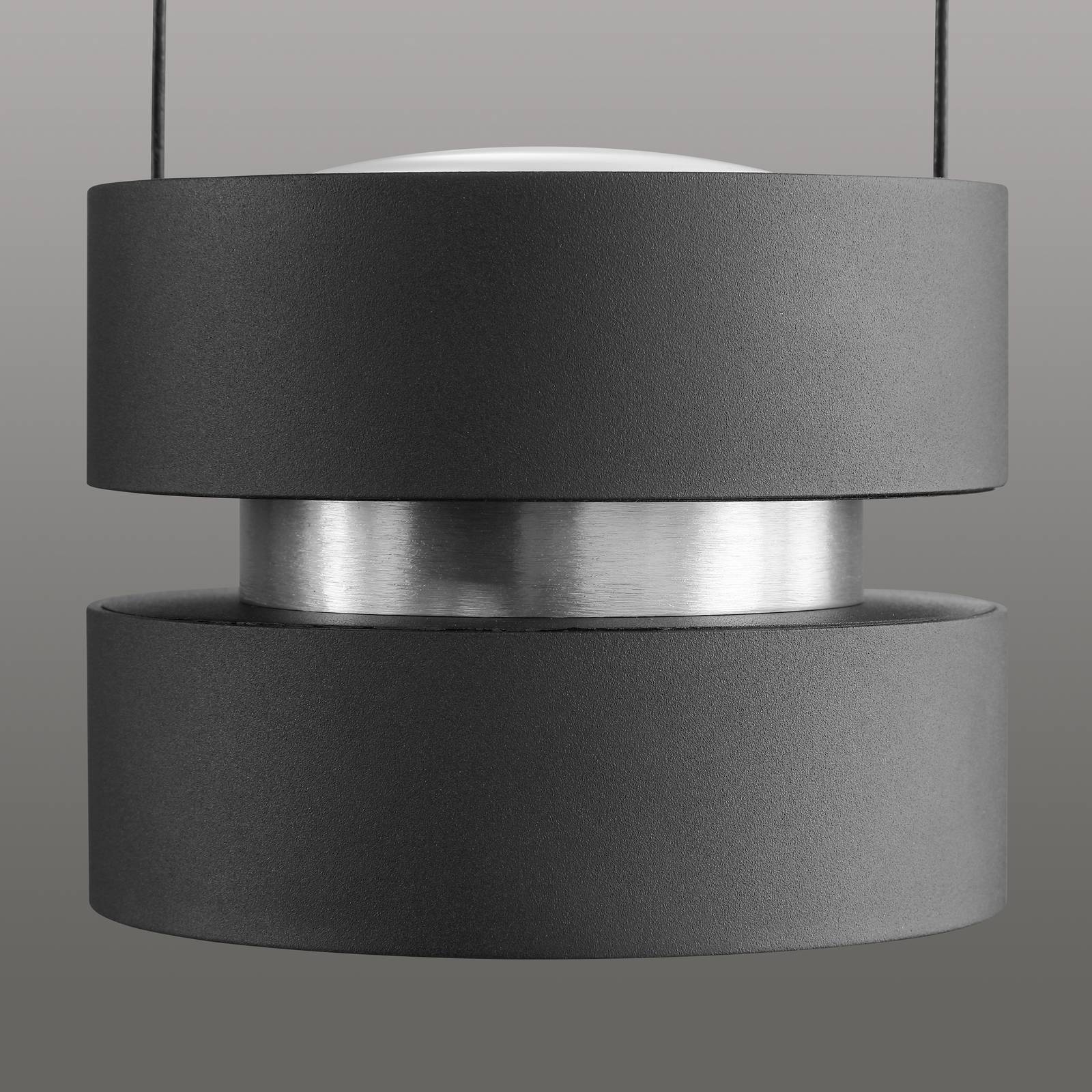 Brilliant Lampa wisząca Glow-Sphere, możliwość ściemniania, czarny, salon / jadalnia, aluminium, nowoczesny