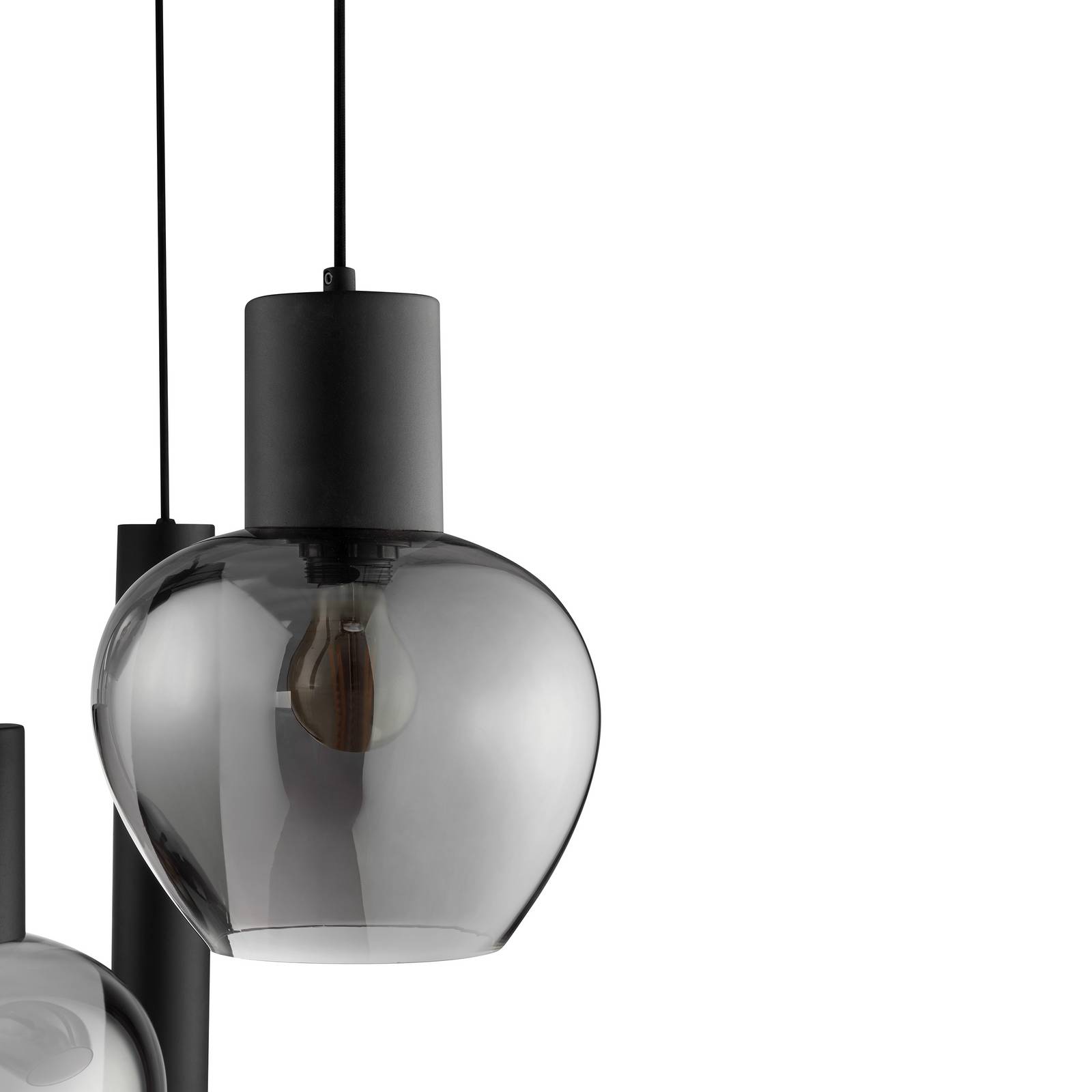 Brilliant Lampa wisząca Ligari, aluminiowy / szary / cynkowy, salon / jadalnia, szkło