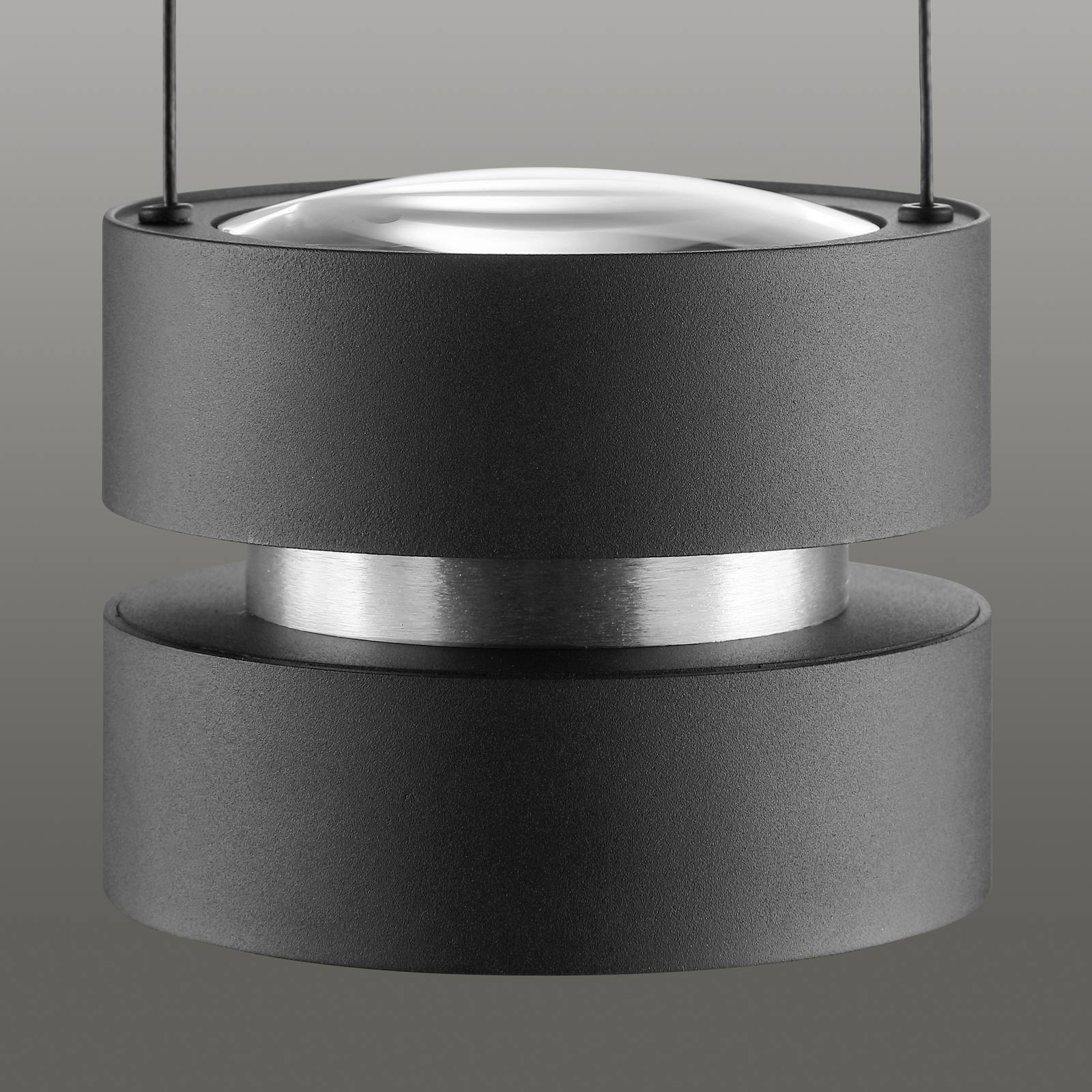 Brilliant Lampa wisząca Glow-Sphere, możliwość ściemniania, czarny, salon / jadalnia, aluminium, nowoczesny