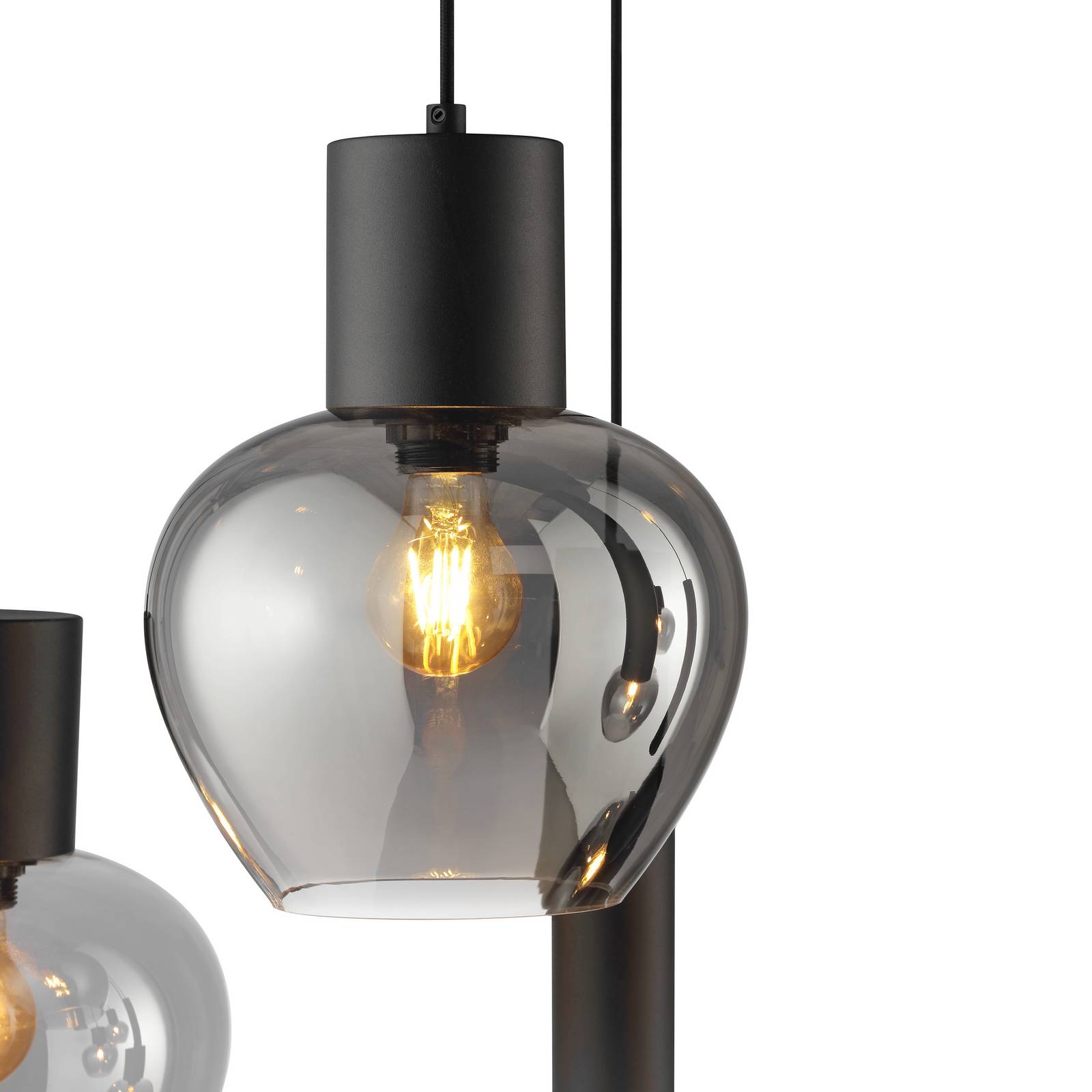Brilliant Lampa wisząca Ligari, aluminiowy / szary / cynkowy, salon / jadalnia, szkło