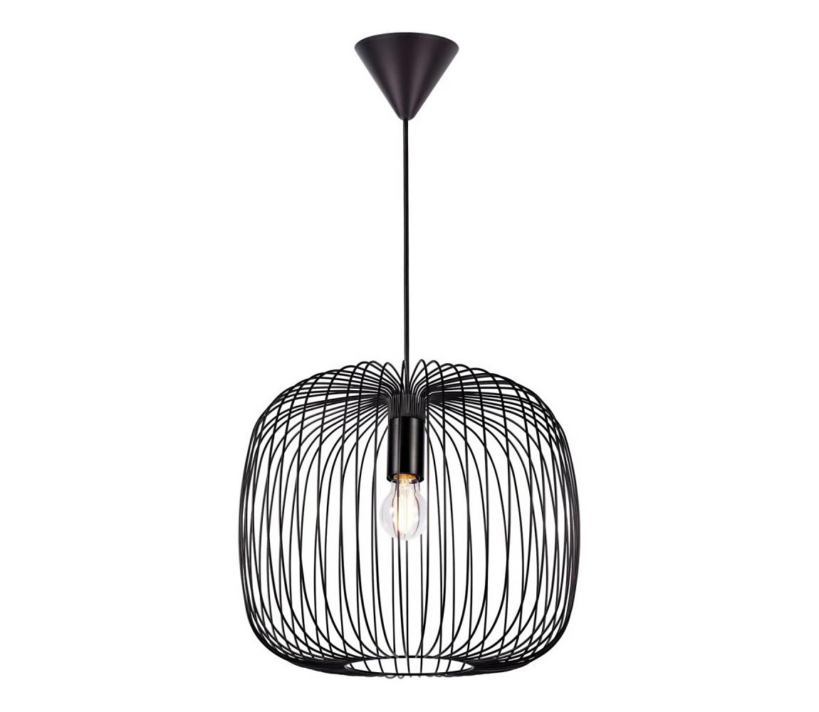 Nordlux - Lampa wisząca na przewodzie BERONI 1xE27/60W/230V czarna śr. 40 cm