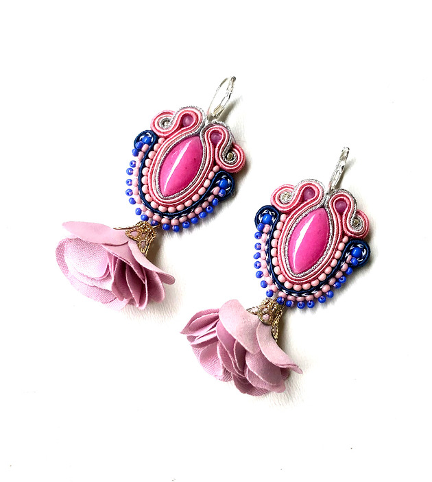 Sutaszowe kolczyki COSTA BLANCA z kwiatami