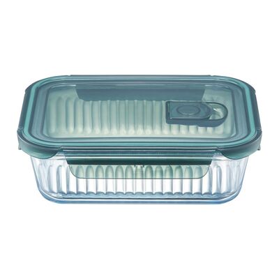 Pojemnik żaroodporny Rillet prostokątny z pokrywą 1 l transparentny