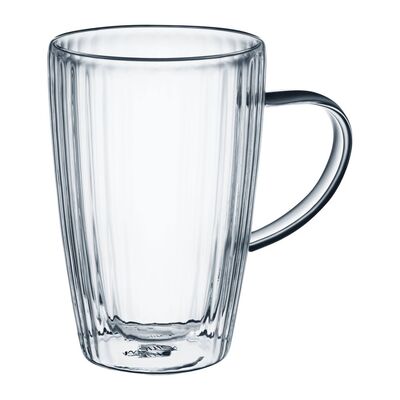 Zestaw 2 szklanek Curly termicznych z uchwytem 450 ml transparentny