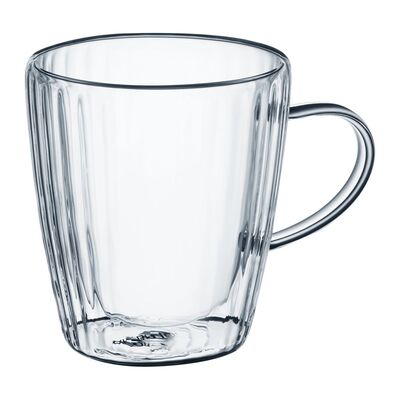 Zestaw 2 szklanek Curly termicznych z uchwytem 250 ml transparentny