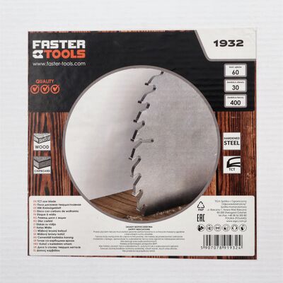 FASTER TOOLS Tarcza widiowa do drewna 400 x 30 mm 60z.