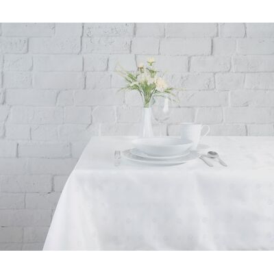 Obrus Hermosa kwiatek 130 x 180 cm biały