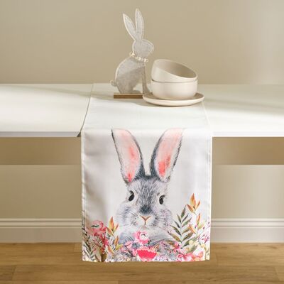 Bieżnik dekoracyjny Bunny Rabbit 35 x 180 cm biały