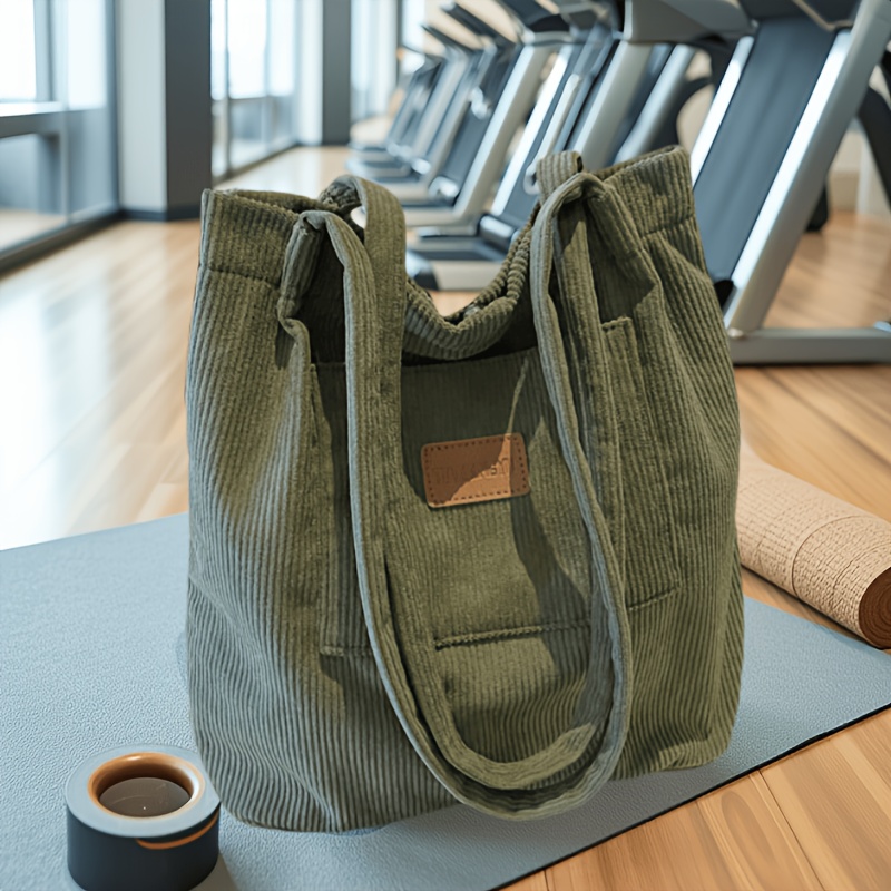 TEMU Elegancka minimalistyczna damska torba na ramię z koronki - magnetyczne zamykanie, stały pasek, lekka i trwała, biała z brązową etykietą, styl