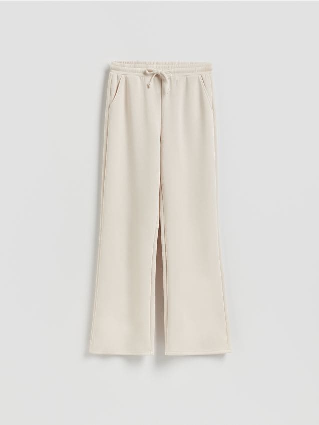 Reserved - Spodnie dresowe z modalem - beżowy