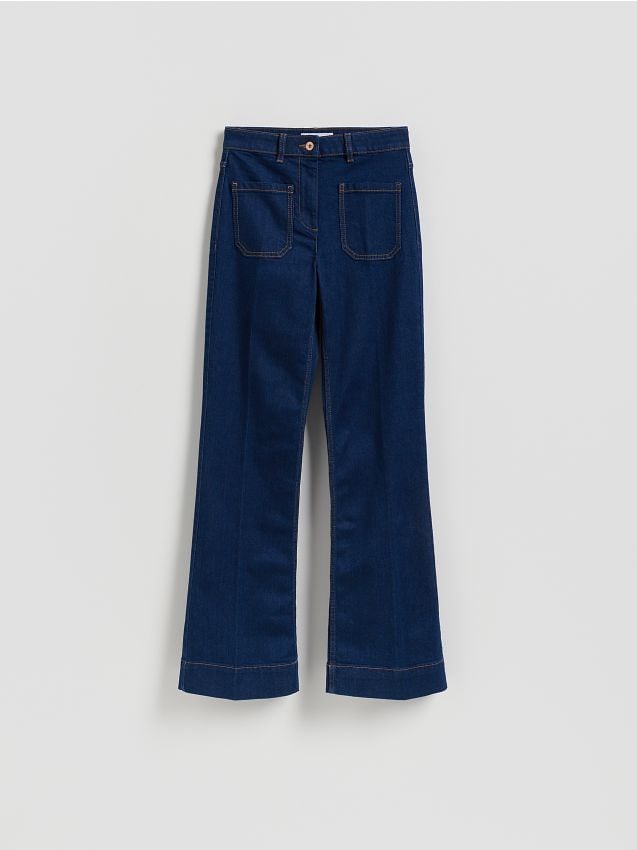 Reserved - Jeansy flare - niebieski