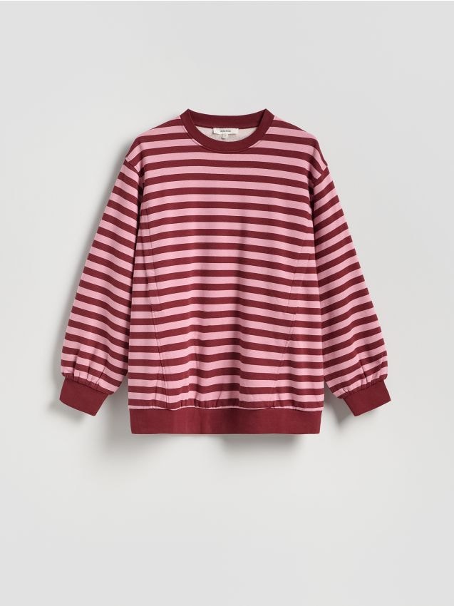 Reserved - Bawełniana bluza w paski - wielobarwny