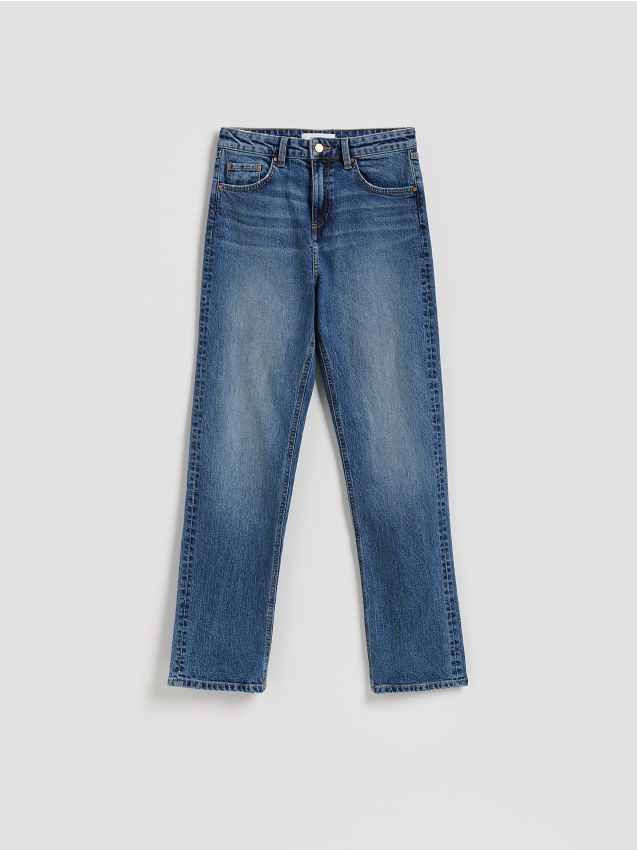 Reserved - Jeansy straight leg - granatowy