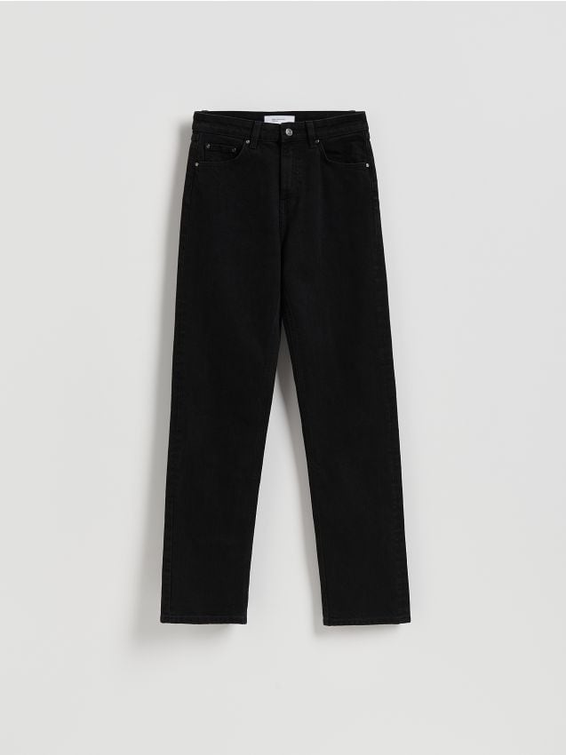 Reserved - Jeansy straight leg - czarny