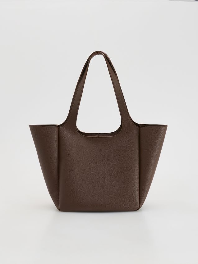 Reserved - Torebka shopper - ciemnobrązowy