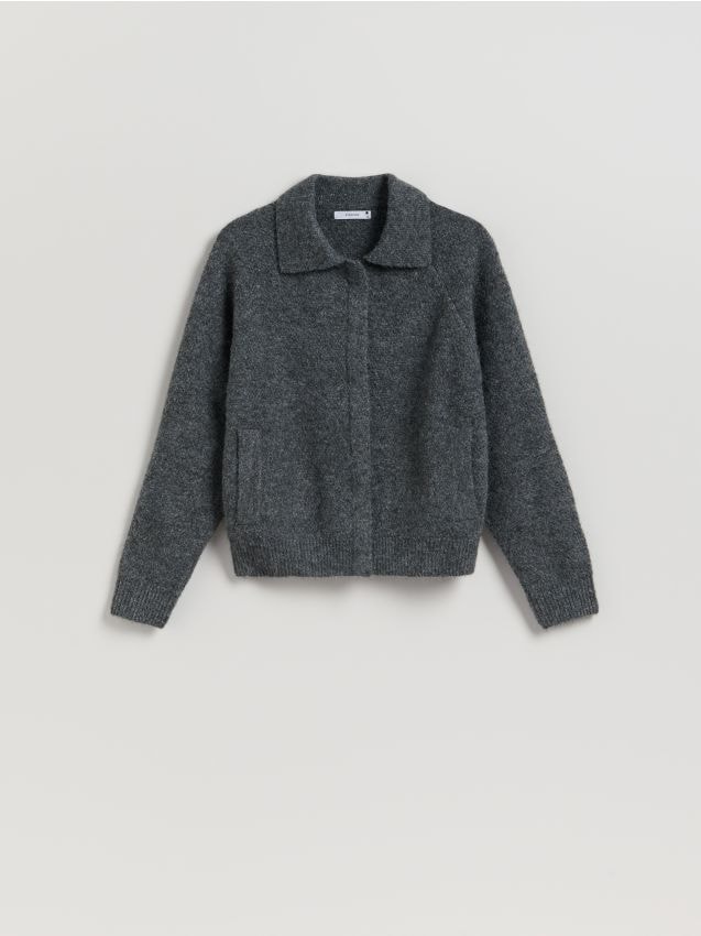 Reserved - Sweter z kołnierzem - ciemnoszary