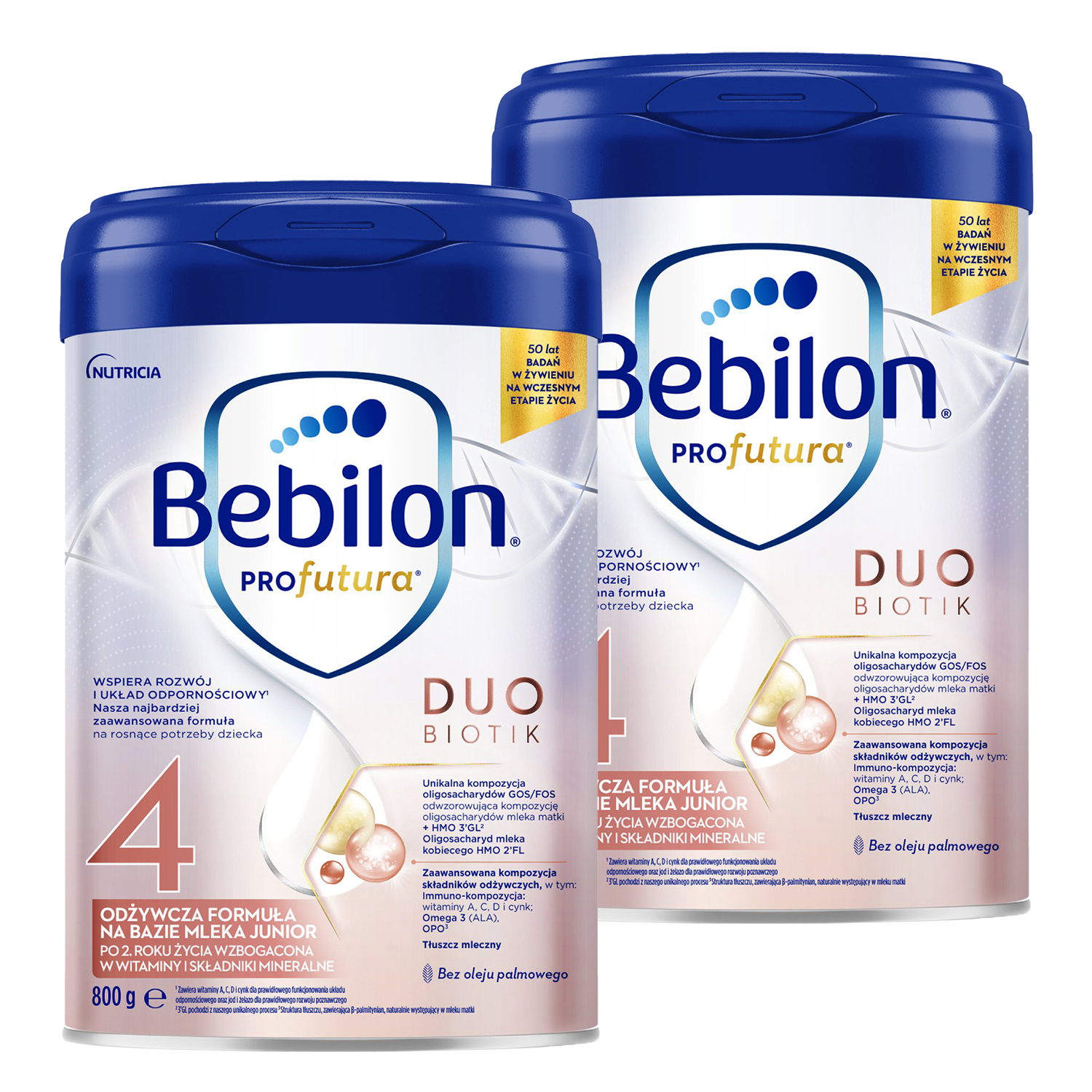Zestaw Bebilon Profutura Duo Biotik 4, odżywcza formuła na bazie mleka, po 2 roku, 2 x 800 g