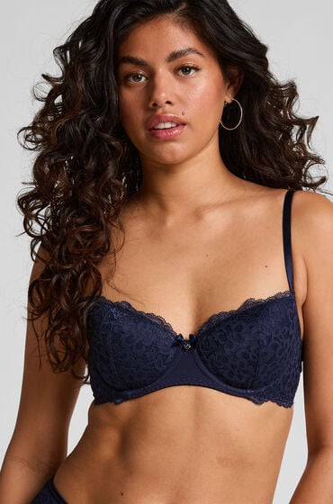 Hunkemöller Biustonosz usztywniany z fiszbinami Marine Niebieski