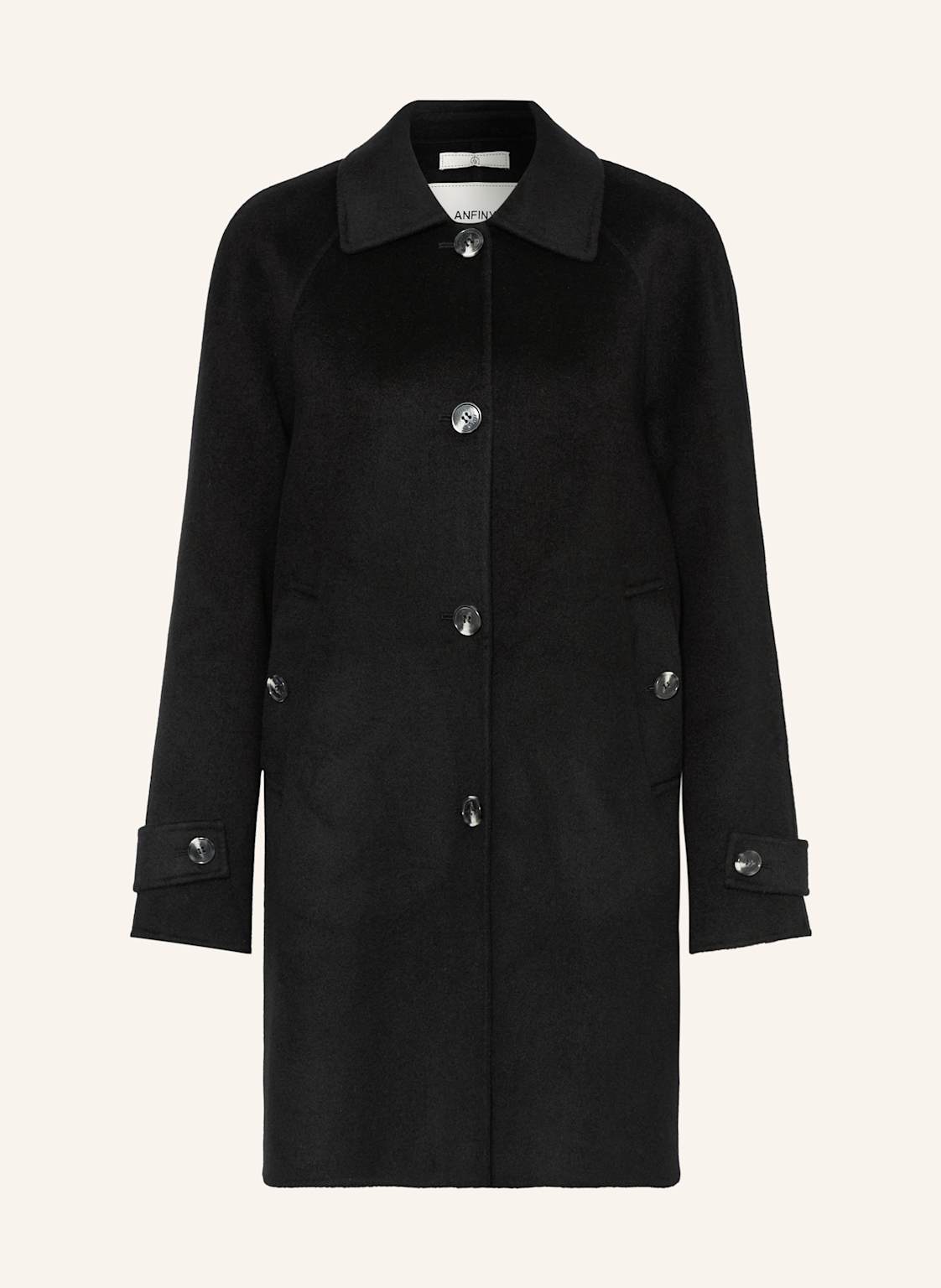 Anfiny Płaszcz Wełniany Michela schwarz