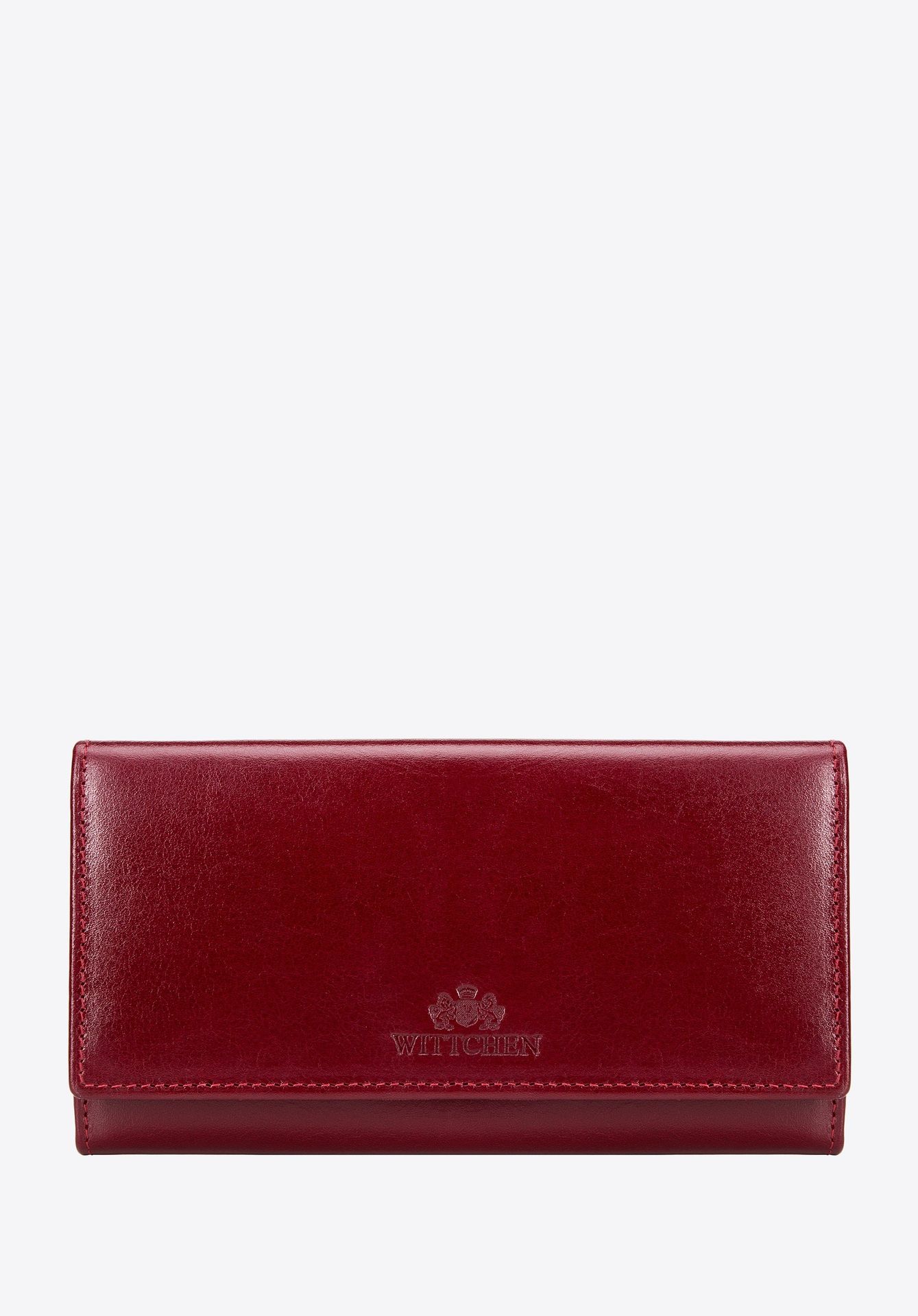 Duża portmonetka ze skóry naturalnej czerwona