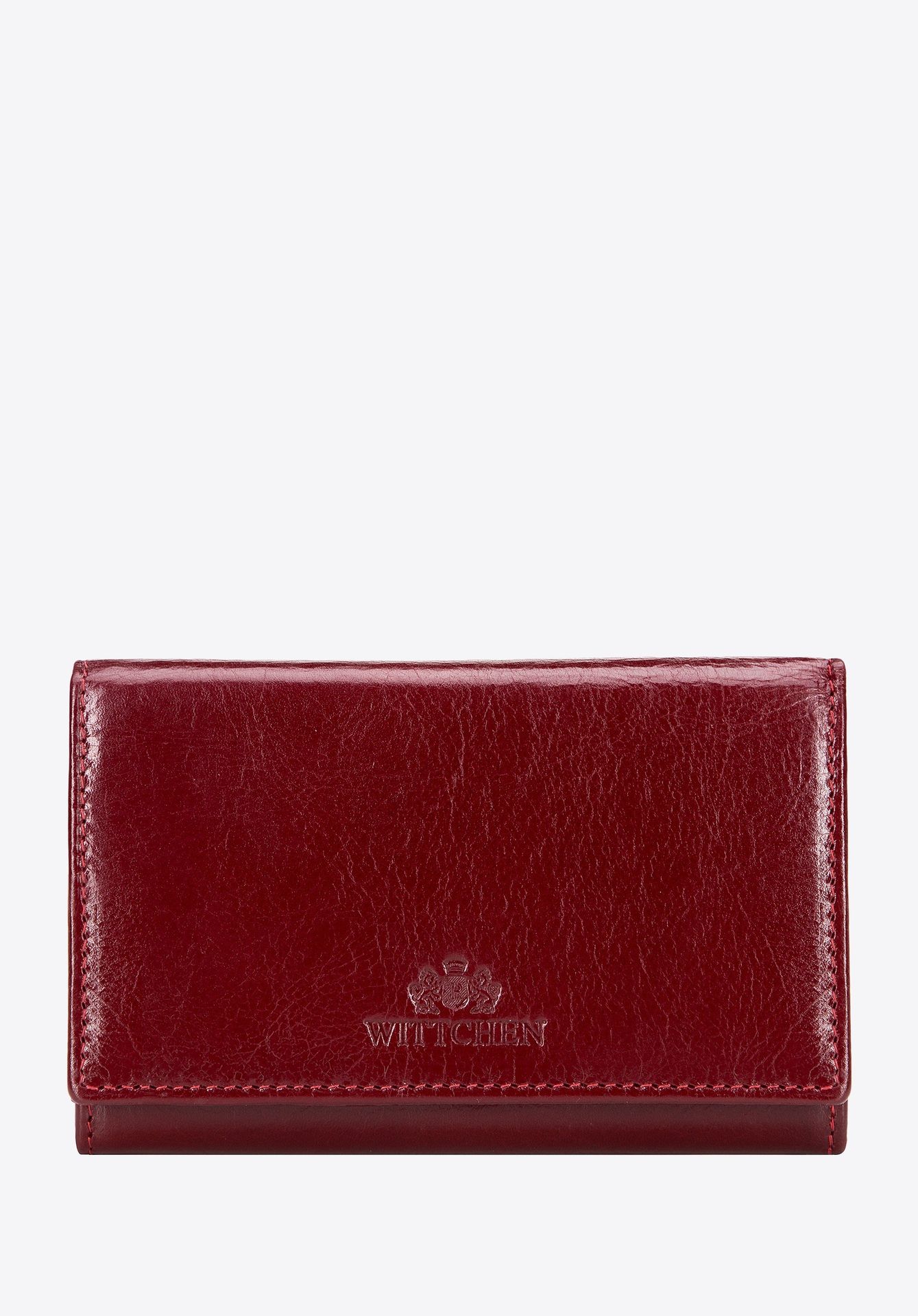 Duża portmonetka damska ze skóry naturalnej pozioma czerwona