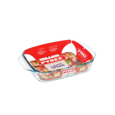Brytfanna żaroodporna Let's share prostokątna 35 x 23 x 7 cm transparentny PYREX