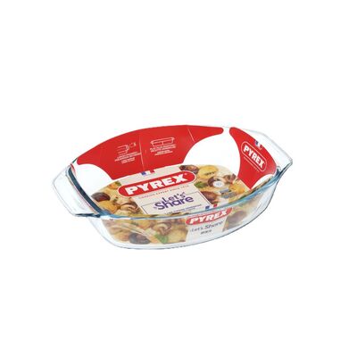 Brytfanna żaroodporna Let's share owalna 30 x 21 x 7 cm transparentny