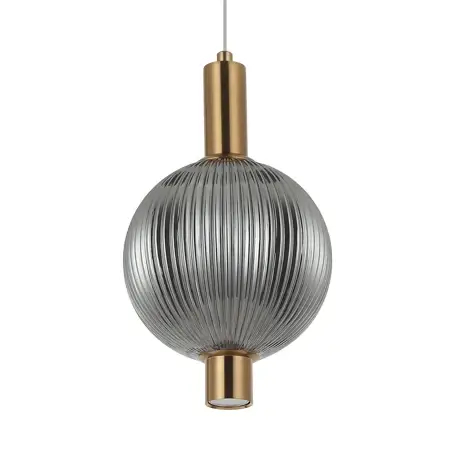 Lampa wisząca Lenti PND-83631-1-BRO-SG LED 7W 3000K kula przydymiona złota