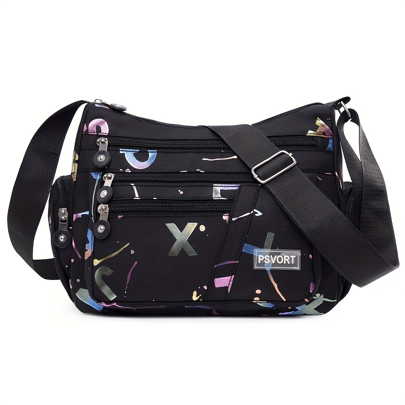 TEMU Stylowa Damska Torba na Ramię z Nylonu - Regulowany Pasek, Lekka, Wielokieszeniowy Design ze Zapięciem na Zamek - Dostępna w Kolorach