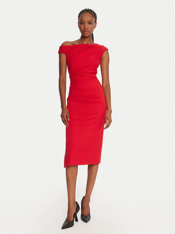 Rinascimento Sukienka koktajlowa CFC0125334003 Czerwony Slim Fit