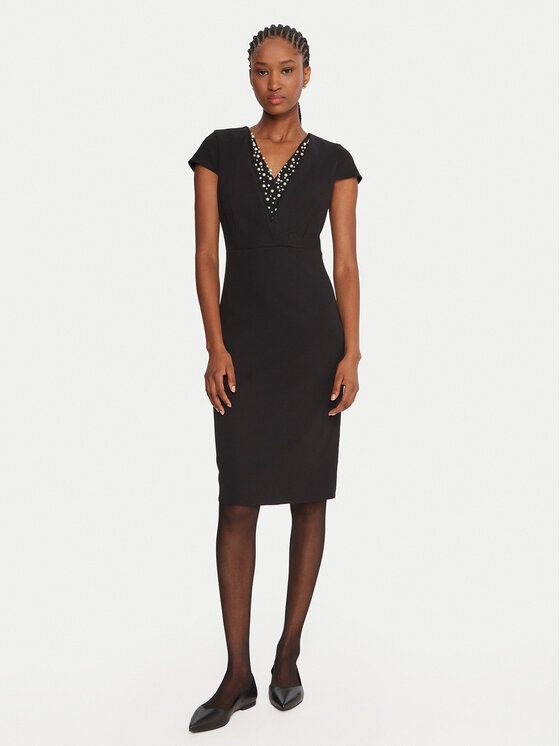 Rinascimento Sukienka koktajlowa CFC0125515003 Czarny Slim Fit