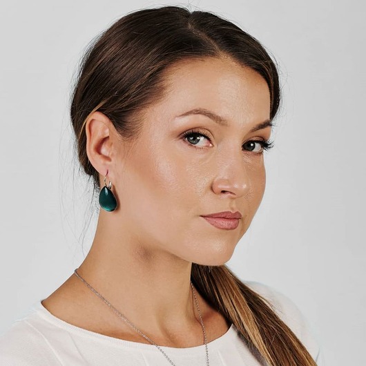 Perłowe kolczyki w odcieniu morza Parla e14/17