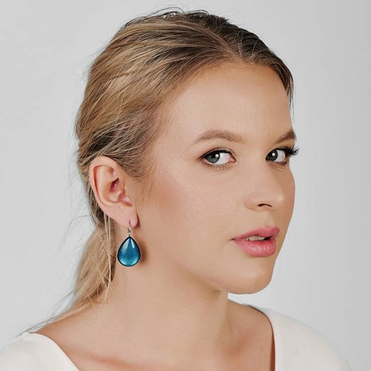 Kolczyki perłowe głębia turkusu Parla e14/14