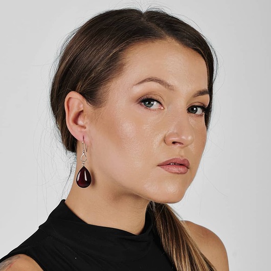 Perłowe kolczyki w odcieniu wina Ayliz e38/m39