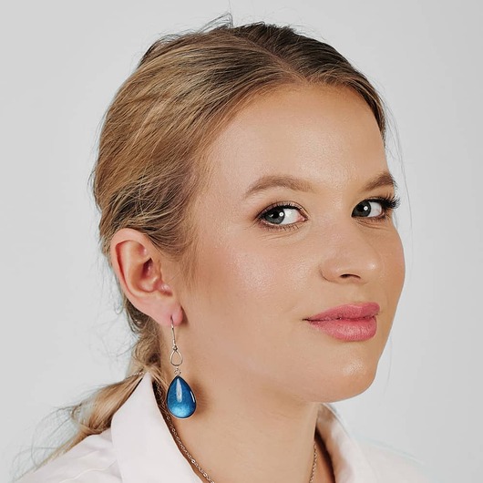 Niebieskie kolczyki o perłowym blasku Ayliz e38/16