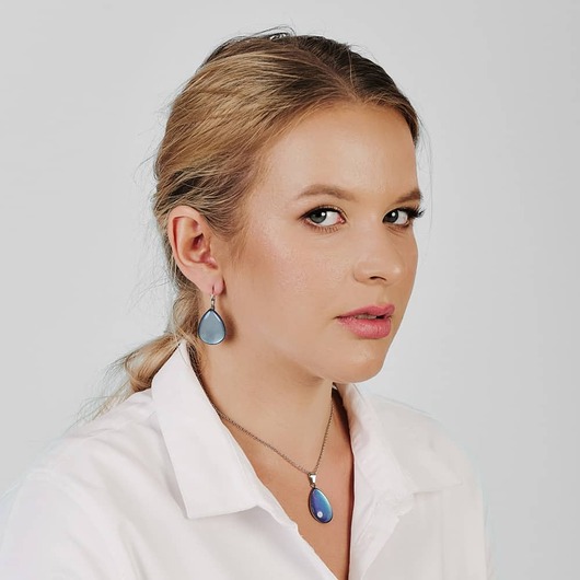 Perłowe kolczyki z fioletowym blaskiem Parla e14/79