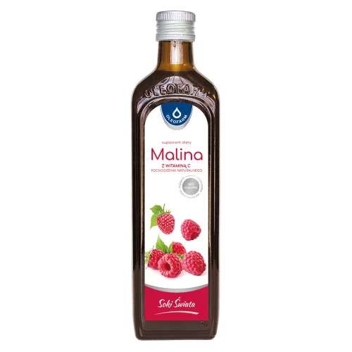 Oleofarm Soki Świata Malina z witaminą C pochodzenia naturalnego, 490 ml