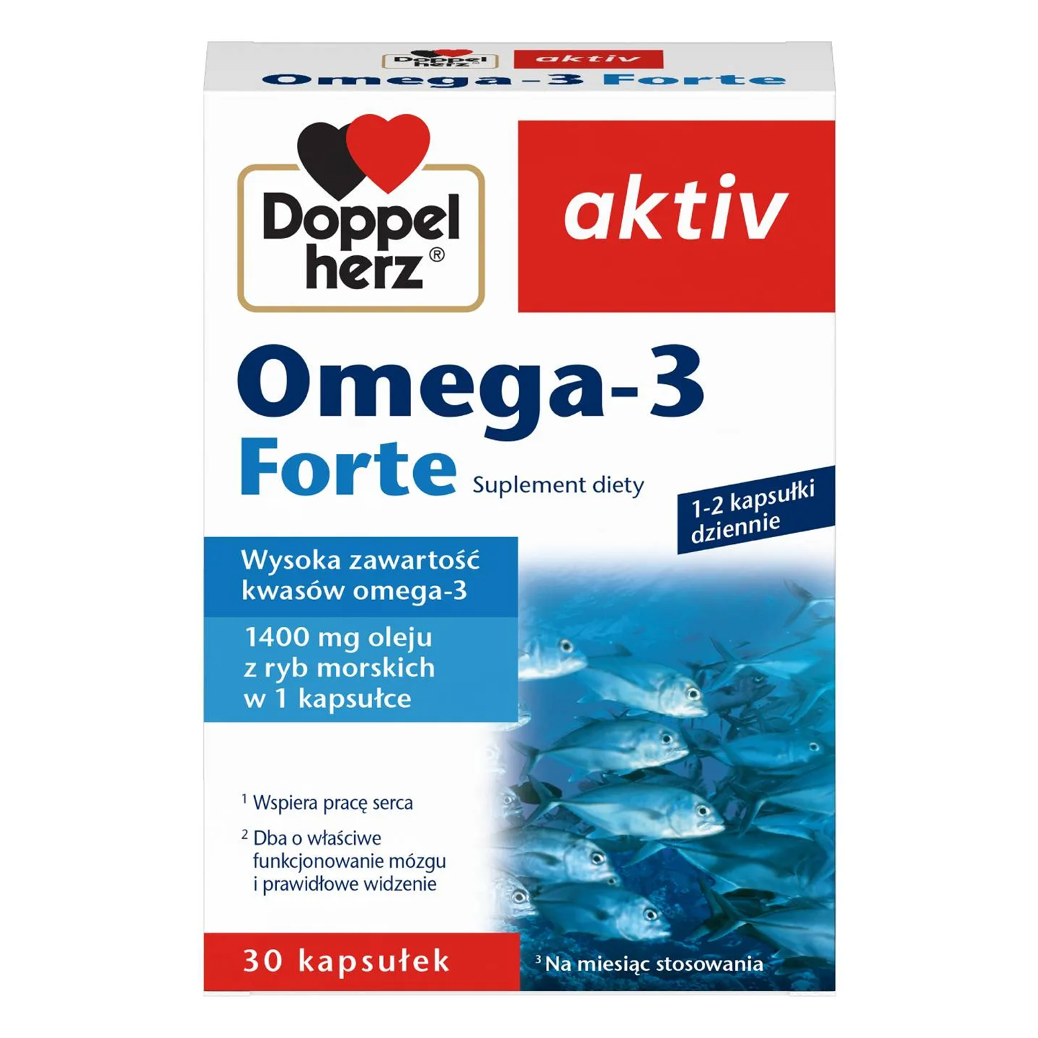 Doppelherz Aktiv Omega 3 Forte, 30 kapsułek