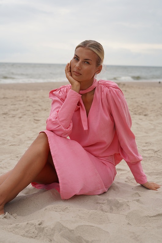 CS - Bluzka z ozdobną szarfą Pink Pearl