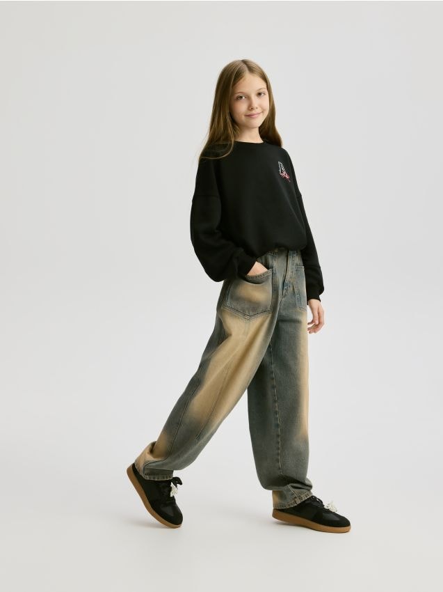 Reserved - Jeansy Skater - granatowy
