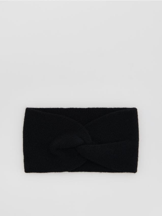 Reserved - Opaska na głowę z wełną - czarny