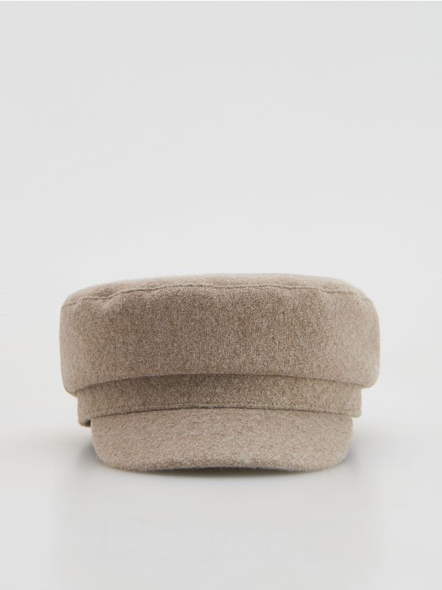 Reserved - Kaszkiet z dodatkiem wiskozy - brązowy