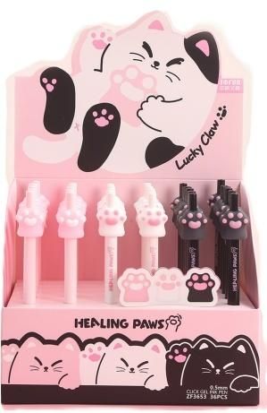 Cresco Długopis żelowy Cat Paw 0,5mm nieb (36szt)
