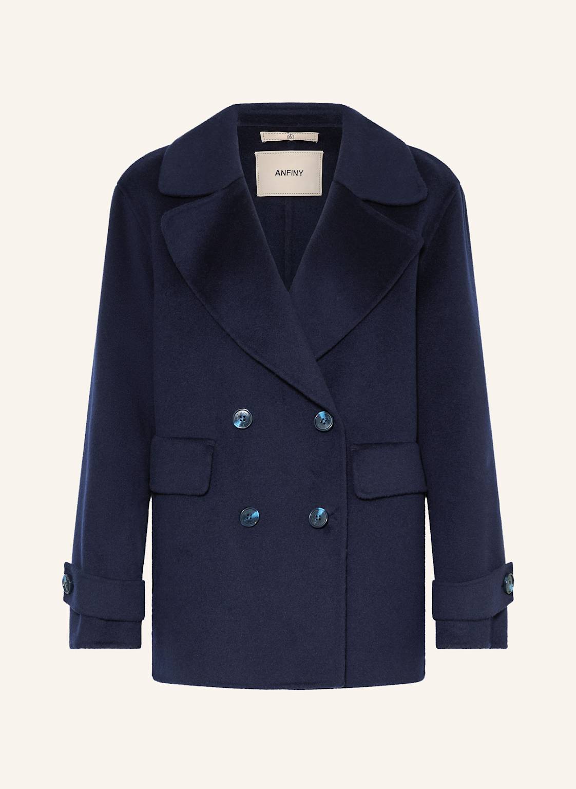 Anfiny Płaszcz Wełniany Rachel blau